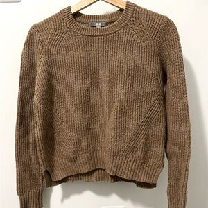 Uniqlo Women's Wool blend Cropped Brown Sweater XS